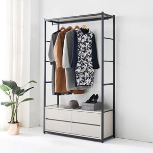 애니 시스템 행거 철제 스탠드형 튼튼한 코트 바지 옷걸이 2단 서랍장