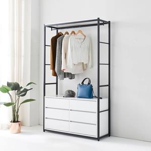 애니 철제 스탠드형 시스템 행거 코트 바지 옷걸이 넓은 3단 서랍장