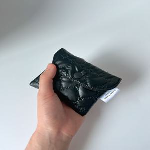퀼팅 블랙 실버 카드지갑 파우치 미니 여행지갑 명함 교통카드