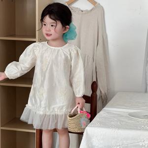 펀칭 리본 자수 원피스 R13628