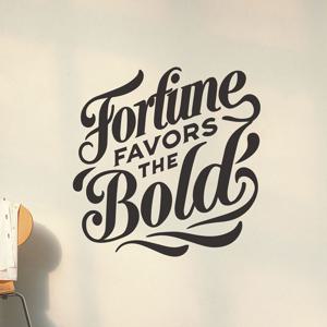 행운은 용감한자를 좋아한다 감성 레터링 인테리어 스티커