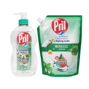 프릴 주방세제 베이킹소다 그린허브 700ml + 리필 1000ml