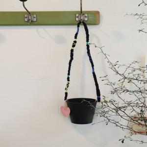 행잉화분 Black_Back strap 벽걸이 화분 마크라메행잉