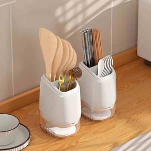 [해외] 심플 모던 규조토 물빠짐 수저통 조리도구 수납정리 보관함 수저꽂이