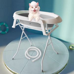 반려동물 논슬립 스탠드 접이식 소프트 욕조