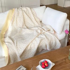 잔꽃 체크 4중 거즈 블랭킷 담요 얇은 이불 소파커버
