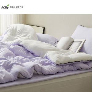러블리 데일리 골지 양면 차렵이불+패드+베개커버 라일락퍼플 슈퍼싱글 3종세트