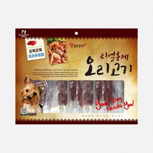 리얼훈제 대용량강아지간식 애견 반려견 육포 사사미 오리우유껌 300g