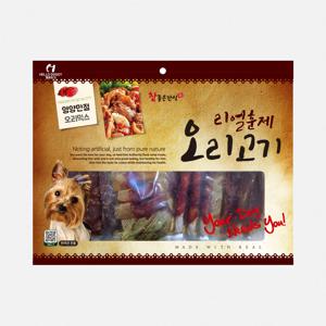 리얼훈제 대용량강아지간식 애견 반려견 육포 사사미 오리믹스 300g