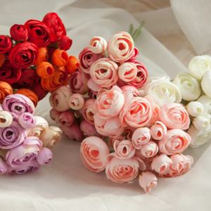 1+1 / 라넌큘러스 조화 투톤 번들 30cm 레드 (7개입) 인테리어 꽃다발