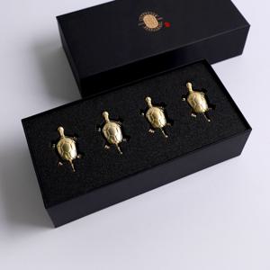 케이스포함 24K 골드 국산 거북이 수저받침 4p세트