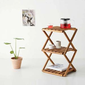 원목 접이식 선반 캠핑 차박 선반장 좁은 3단