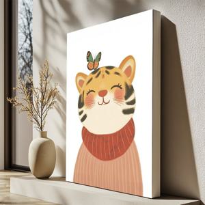 나비와 호랑이 그림 캔버스액자 동물 일러스트 아이방 키즈룸 카페 거실 인테리어 액자