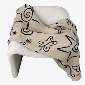 drawing kint blanket 드로잉 니트 블랭킷 소파덮개 소파커버 대형 무릎담요