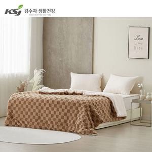 러블리 체스 양모 극세사 차렵이불+패드+베개커버 퀸 3종세트