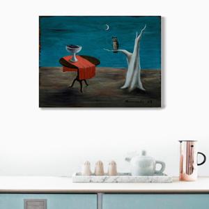 1706거트루드 아베크롬비 - 정물화와 올빼미/우드노프레임 아크릴 판넬액자 초현실주의명작