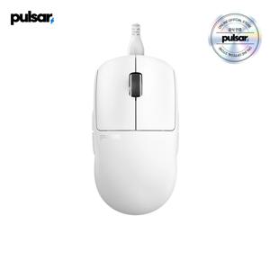 펄사 X2A 유선 게이밍 마우스 미디움 화이트색상 양손잡이용 56g 초경량