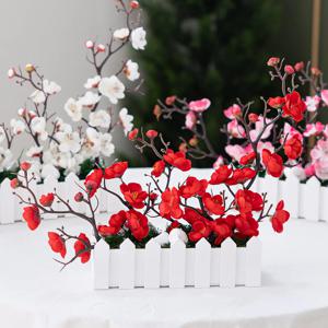 유니크 매화 울타리화분set 41x29cm 3color 인테리어 봄 조화 테이블 장식 소품