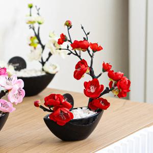 겹매화 테이블 장식 화분set 18x18cm 4color 인테리어 봄 조화 행사 소품