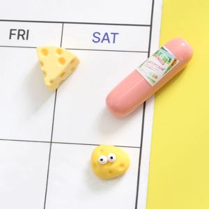 치즈 소세지 간식 3P set 냉장고자석 마그넷 작지만 강력한 귀여운 메모홀더 자석