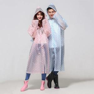 도트무늬 예쁜 여성 우비 레인코트 성인 비옷 빅사이즈
