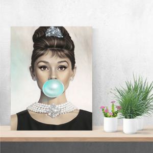1729오드리 햅번-블로잉 버블 /캔버스 노프레임 아크릴 판넬액자