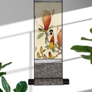 복을 부르는 목련 액자 새 그림 인테리어 그림 그림선물 벽걸이 벽장식 아트포스터 꽃 족자