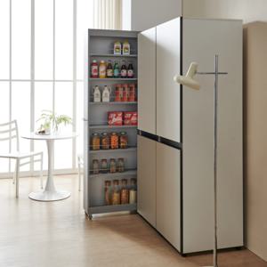 RE_RA 리라 키큰 가로폭 200 슬라이딩 틈새수납장 냉장고 틈새장 2색상