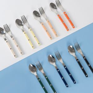 티니블랑 레브 컬러 핸들 커트러리 1인 디저트 티세트 2P 티스푼 티포크 (7 color)