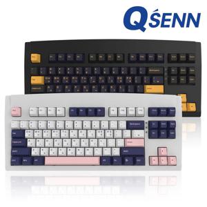 DT35 87 PBT 풀윤활 가스켓 유무선 기계식 키보드 블랙 QSENN 민트축 V1