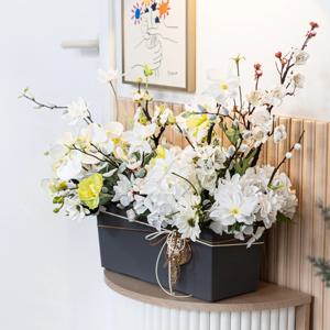 봄을 알리는 매화 나무 대형 화분&센터피스 72x53cm 인테리어 조화 꽃 테이블