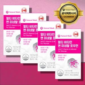 멀티비타민 앤 미네랄 포우먼 4박스 (총12개월분/ 360정) 19종 종합비타민