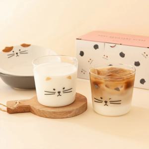 프랜들리 캣 내열 유리컵 2P 세트 (250ml)