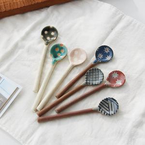 빈티지 도자기 티스푼 유기 일본 미니 티스푼 카페 스푼 선물 귀여운 주방