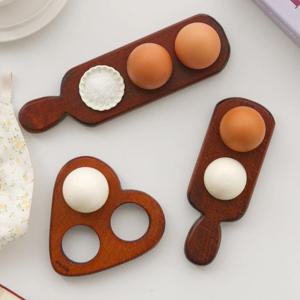 원목 에그 홀더 옻칠 계란 홀더 케이스 계란 트레이 손잡이 3구 2구 계란받침대