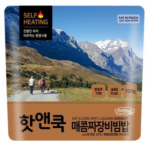핫앤쿡 매콤짜장비빔밥 비화식 전투식량 발열도시락 등산 캠핑
