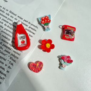 루비레드 마그넷 set 냉장고자석 소스 꽃 하트 젤리 음식 마그네틱 소품 장식