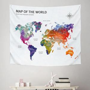 세계지도 레인보우 패브릭포스터 창문 가리개 가림막 인테리어 아이방 150x130