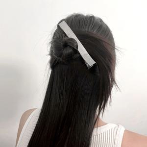 무광/유광 메탈 스퀘어 롱 헤어집게핀 올림머리 헤어핀