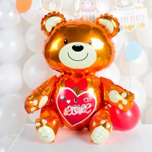 슈퍼 쉐잎 LOVE 곰돌이 은박 풍선 생일 파티 기념일 이벤트 장식 소품