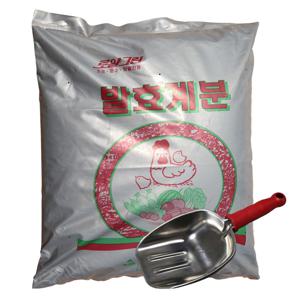 발효계분 20L+스테인레스 다용도 바가지삽 (텃밭 퇴비 밑거름 비료 가축분 계분)