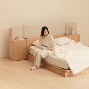 이안 애쉬 원목 수납 호텔 침대프레임 Q K LK