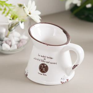 3+1 / 도자기 원형 화분 티알포트 12x9cm 조화꽃 전용 다육 인테리어