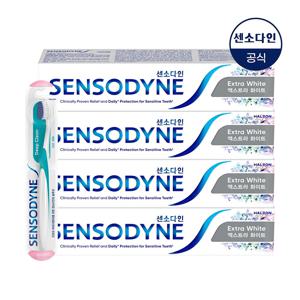 엑스트라 화이트 민감성 치약 120g x4개+딥클린 칫솔 1개