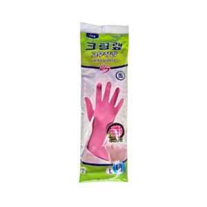 미끄럼방지 핑크 고무장갑 대(L) 주방 식당