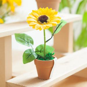 해바라기 조화 화분 리프토분 세트 17cm 인테리어 꽃 테이블 장식