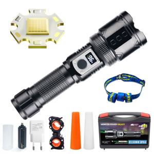 갤럭시 XHP360 LED 후레쉬 줌 충전식 써치라이트 손전등