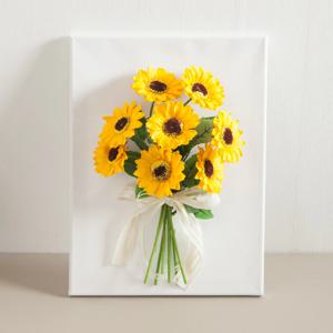 해바라기 조화 액자 비누번들 세트 40cm (펜 포함) 인테리어 꽃 벽장식