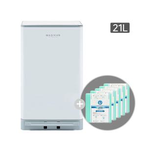 휴지통 쓰레기통 히포 21L 화이트 (추가 리필 5롤) 기저귀  페달 4중냄새차단