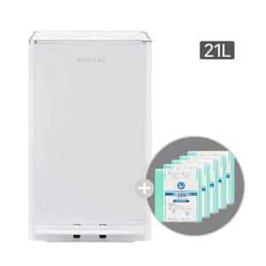 휴지통 쓰레기통 크롬히포 21L 화이트 (추가 리필 5롤)